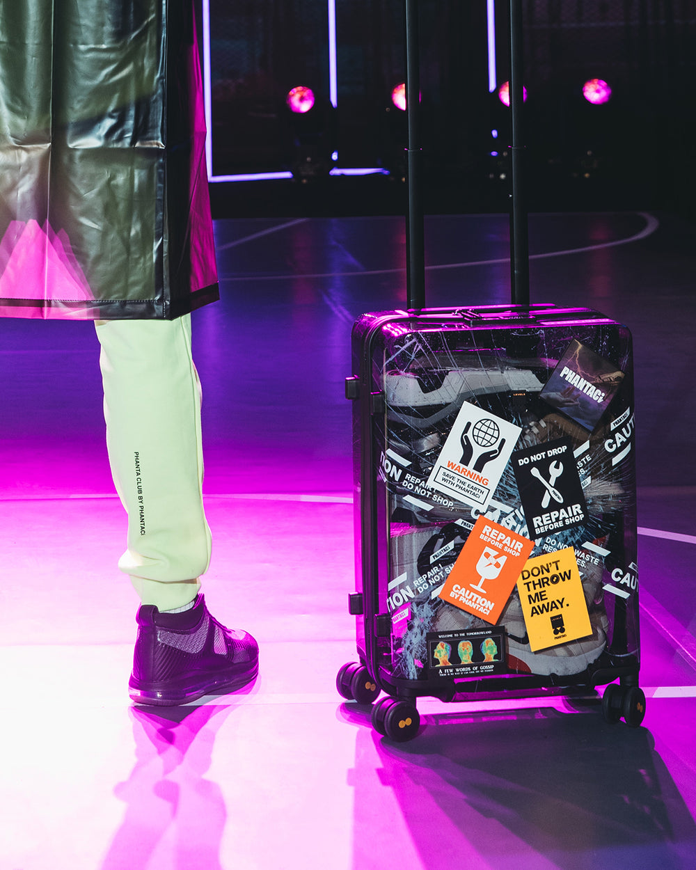 Eco Transparent Carry-On Luggage 20" Black (Only available in EU)